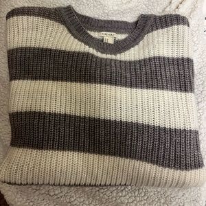 Grey and white zippered sweater
